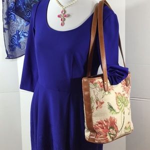 Vtg Katha Diddel handmade needlepoint shoulder bag